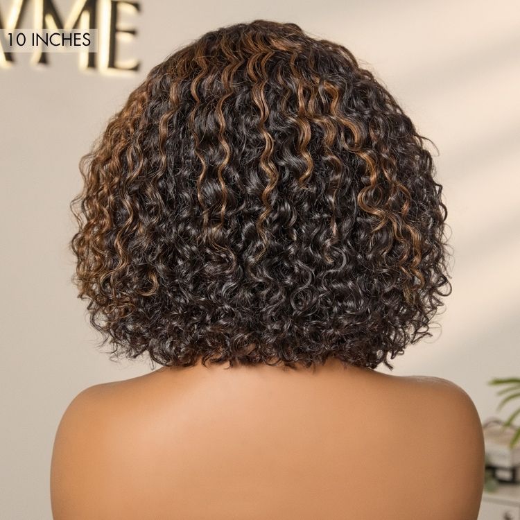 Glueless HD Lace Curly T-Part Lace Human Hair Wig - Red | 8"-14"