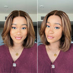 Glueless Layered T-Part Lace Human Hair Wig - Red | 8"-14"