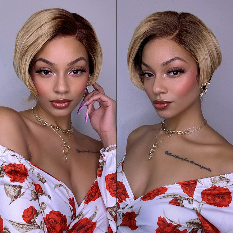 Glueless HD Lace Pixie T-Part Lace Human Hair Wig | 8"-14"