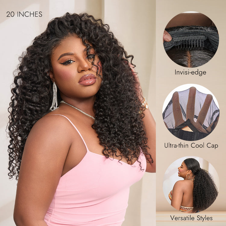 Glueless Curly Human Hair Wig 180% Density | 10"-28"