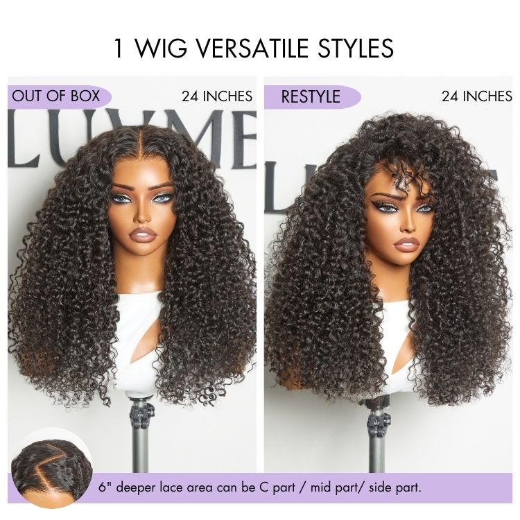 Glueless HD Lace Curly T-Part Lace Human Hair Wig 200% Density | 10"-28"
