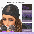 Layered Human Hair Wig - Purple | 8"-14"