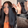 Glueless Straight T-Part Lace Human Hair Wig - Blonde | 10"-28"