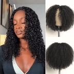 Glueless Kinky Straight V-Part Human Hair Wig 180% Density | 10"-28"