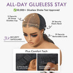 Glueless HD Lace Body Wave T-Part Lace Human Hair Wig - Highlight with Bangs 180% Density | 10"-28"