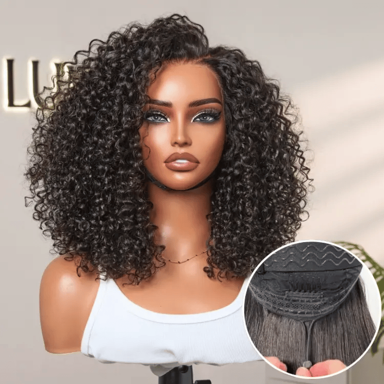 Glueless Curly T-Part Lace Human Hair Wig 180% Density | 10"-28"