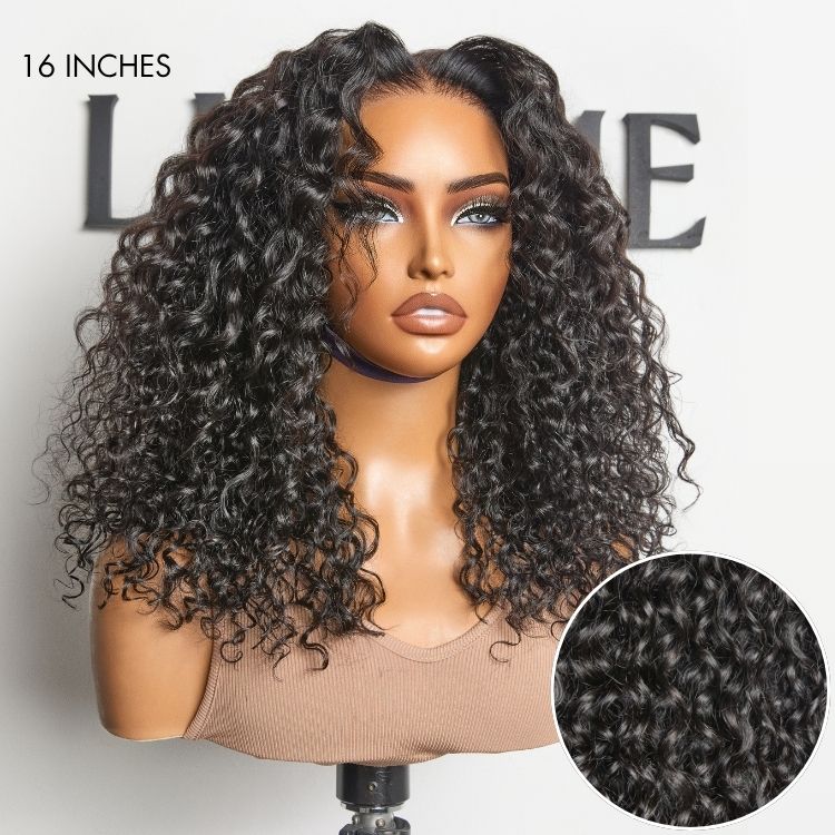 Glueless Curly T-Part Lace Human Hair Wig - Blonde | 10"-28"