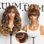 Glueless HD Lace Loose Wave T-Part Lace Human Hair Wig with Bangs 180% Density | 10"-28"