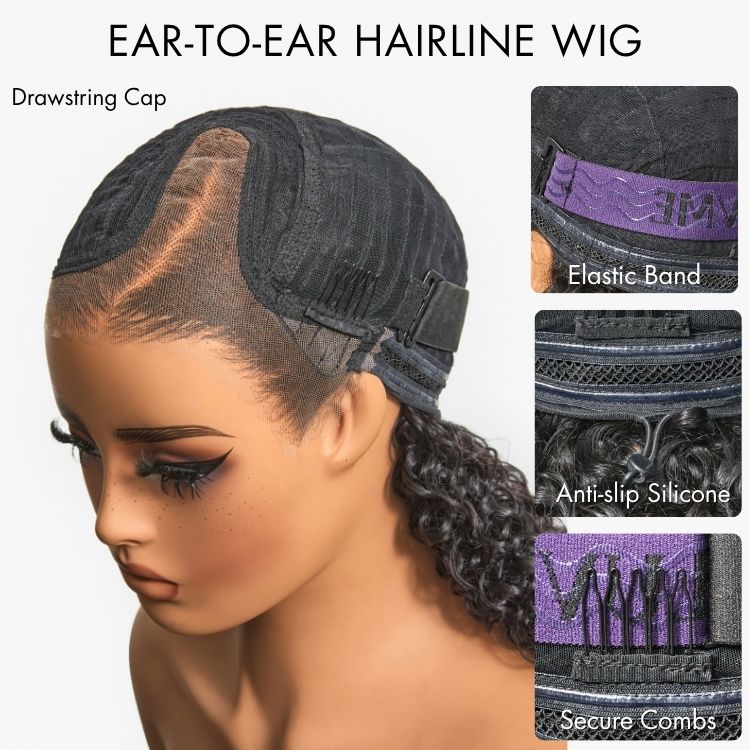Glueless Curly T-Part Lace Human Hair Wig 180% Density | 10"-28"
