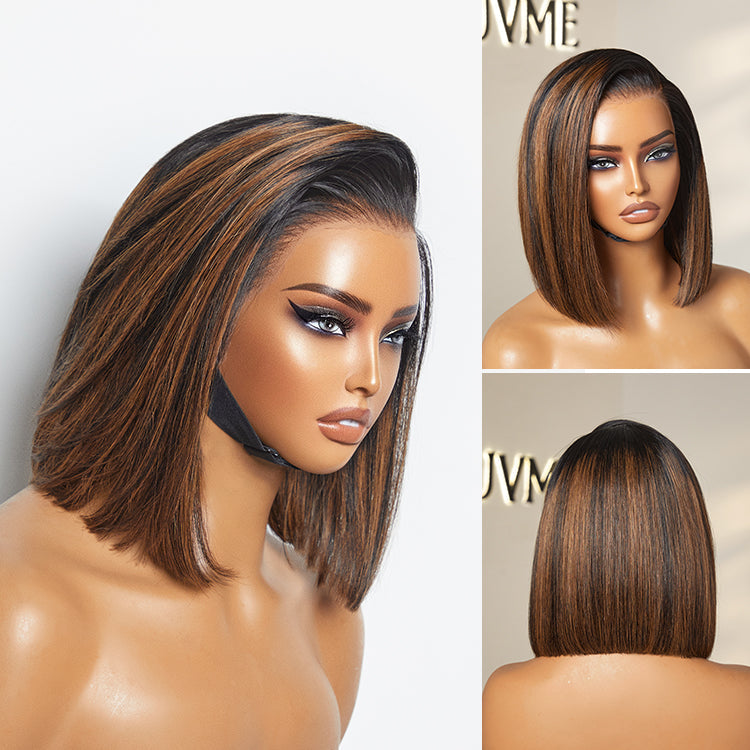 Glueless Bob T-Part Lace Human Hair Wig - Blonde | 8"-14"