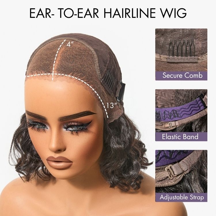 Glueless Loose Wave T-Part Lace Human Hair Wig | 8"-14"