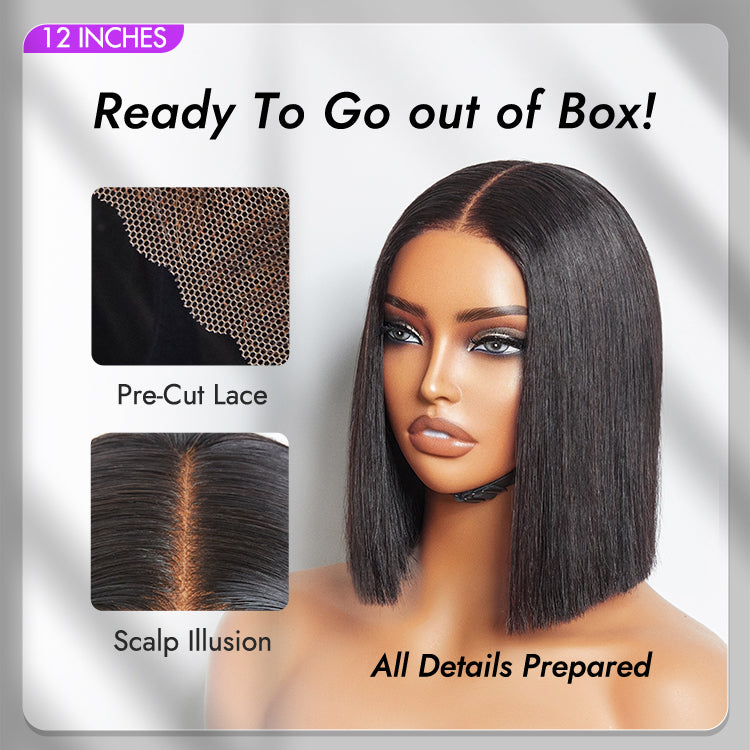 Glueless HD Lace Bob T-Part Lace Human Hair Wig | 8"-14"