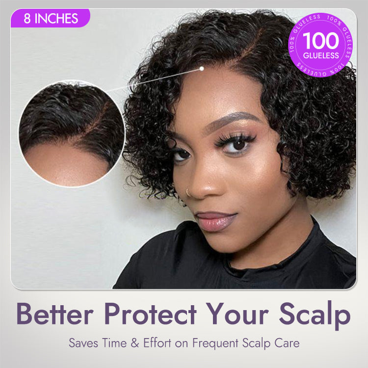Glueless HD Lace Pixie T-Part Lace Human Hair Wig | 8"-14"