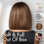 Glueless Bob Human Hair Wig - Highlight with Bangs | 8"-14"