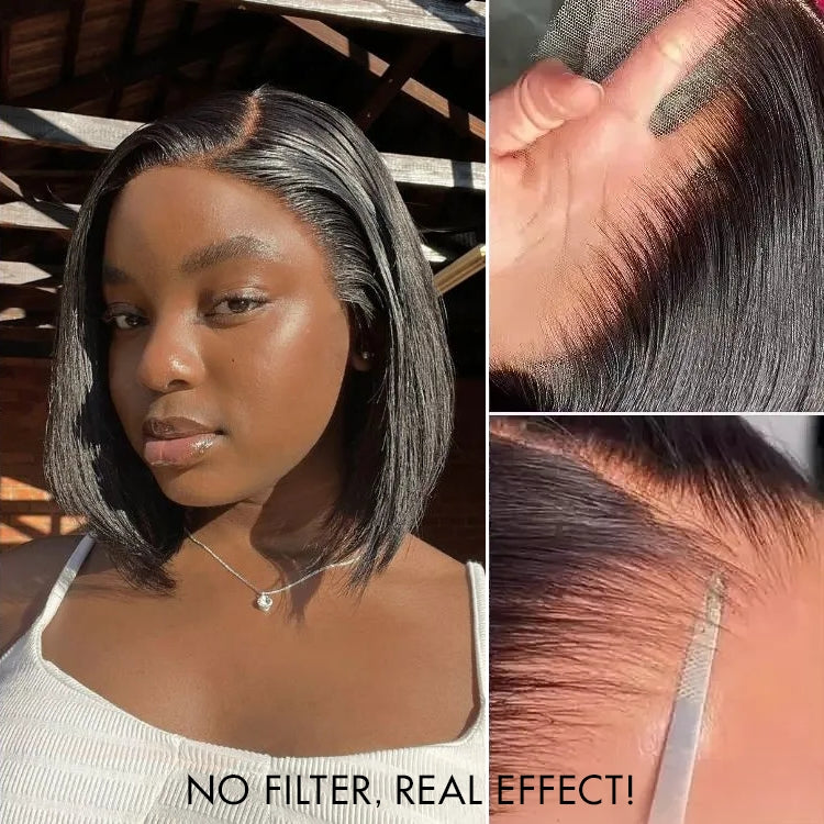 Glueless Bob T-Part Lace Human Hair Wig - Highlight | 8"-14"