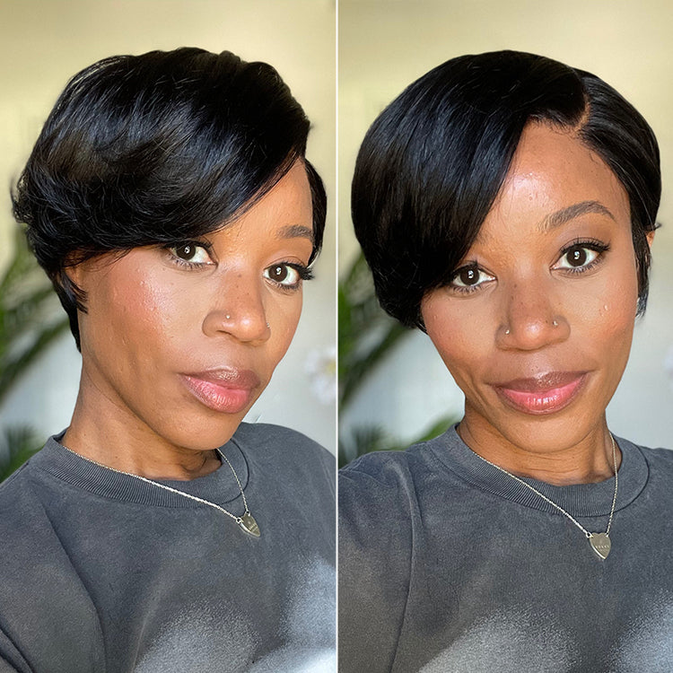 Glueless HD Lace Pixie T-Part Lace Human Hair Wig | 8"-14"