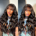 Glueless HD Lace Loose Wave T-Part Lace Human Hair Wig with Bangs | 10"-28"