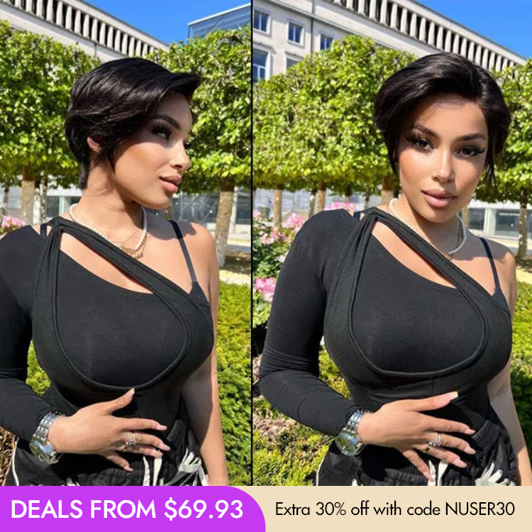 Glueless HD Lace Pixie T-Part Lace Human Hair Wig | 8"-14"