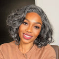 Glueless HD Lace Bob T-Part Lace Human Hair Wig - Grey | 8"-14"