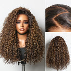 Glueless HD Lace Curly T-Part Lace Human Hair Wig - Red | 10"-28"