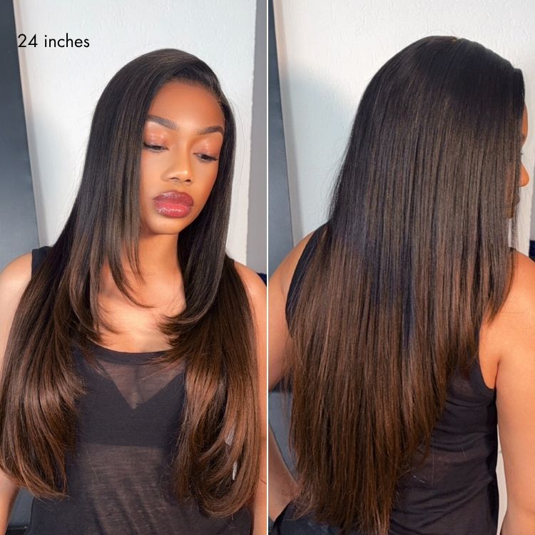 Glueless HD Lace Layered T-Part Lace Human Hair Wig - Red 180% Density | 10"-28"