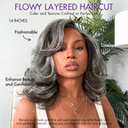 Glueless HD Lace Layered T-Part Lace Human Hair Wig - Grey | 10"-28"