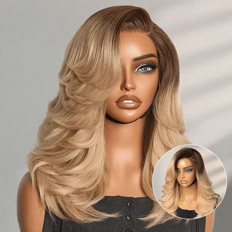 Glueless HD Lace Layered T-Part Lace Human Hair Wig - Red | 8"-14"