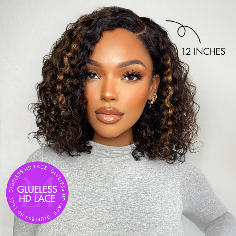 Glueless HD Lace Curly T-Part Lace Human Hair Wig - Red | 8"-14"