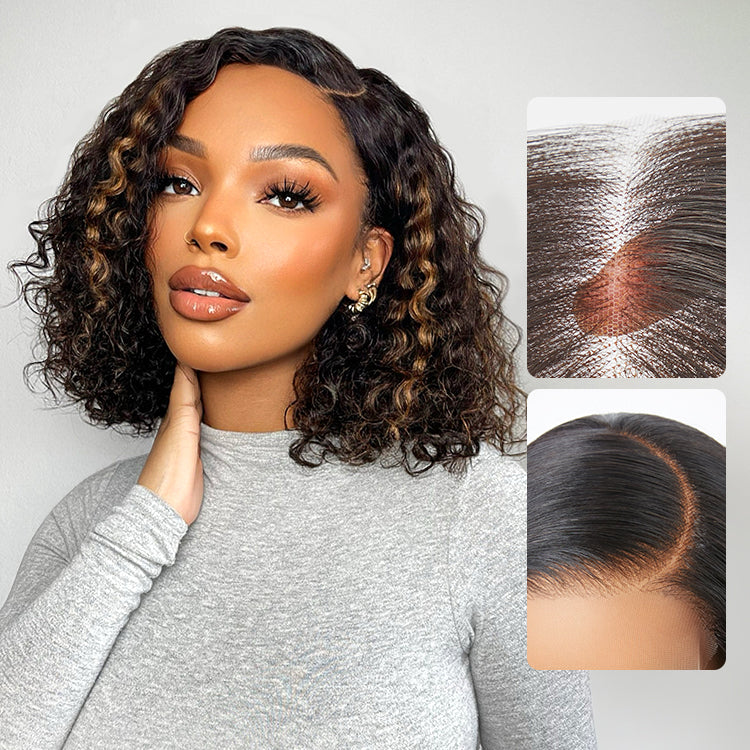 Glueless HD Lace Curly T-Part Lace Human Hair Wig - Red | 8"-14"