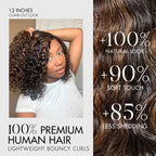 Glueless HD Lace Curly T-Part Lace Human Hair Wig - Red | 8"-14"