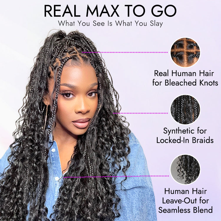 Glueless HD Lace Braided Full Lace Human Hair Wig - Grey | 10"-28"