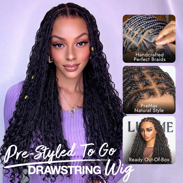 Glueless HD Lace Braided Full Lace Human Hair Wig - Grey | 10"-28"