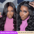 Glueless HD Lace Body Wave T-Part Lace Human Hair Wig 250% Density | 10"-28"