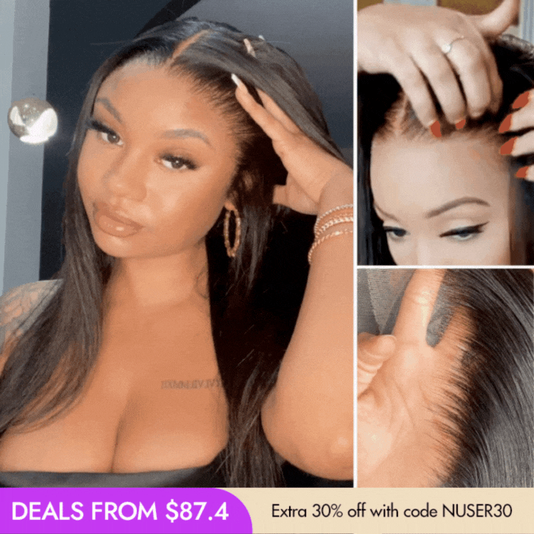 Glueless Straight T-Part Lace Human Hair Wig - Blonde | 10"-28"
