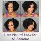 Glueless HD Lace Pixie T-Part Lace Human Hair Wig | 8"-14"