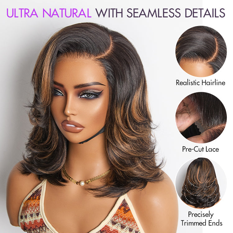 Glueless HD Lace Layered T-Part Lace Human Hair Wig - Red | 10"-28"