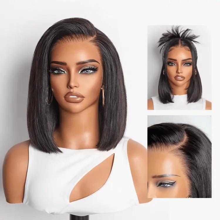 Glueless Bob T-Part Lace Human Hair Wig - Blonde | 8"-14"