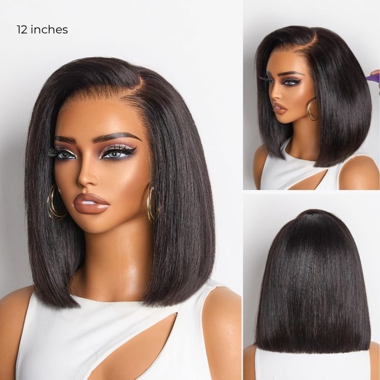 Glueless Bob T-Part Lace Human Hair Wig - Blonde | 8"-14"