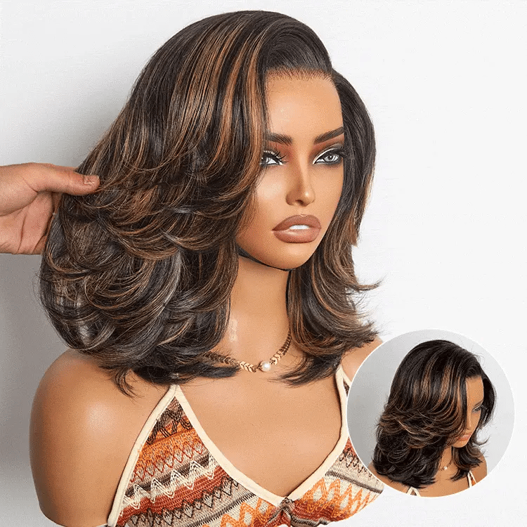 Glueless HD Lace Layered U-Part Human Hair Wig - Red | 8"-14"