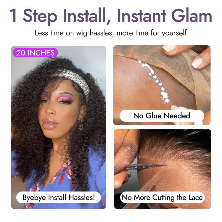 Glueless Curly Human Hair Wig | 10"-28"