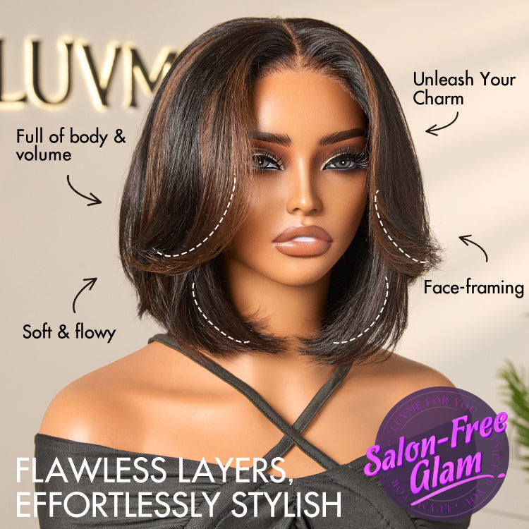 Glueless Layered T-Part Lace Human Hair Wig - Red | 8"-14"