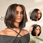 Glueless Layered T-Part Lace Human Hair Wig - Red | 8"-14"