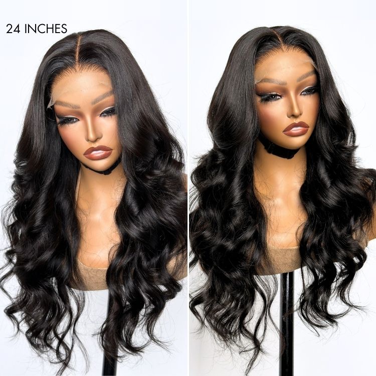 Glueless Loose Wave 5X5 Closure Human Hair Wig - Jet Black | 10"-28"