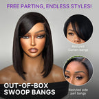 Glueless Bob 5X5 Closure Human Hair Wig with Bangs | 8"-14"