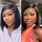 Glueless Bob 5X5 Closure Human Hair Wig with Bangs | 8"-14"
