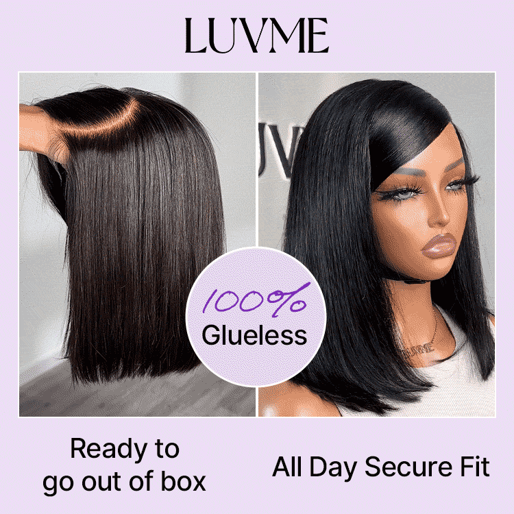 Glueless Bob 5X5 Closure Human Hair Wig with Bangs | 8"-14"