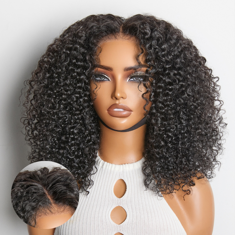 Glueless Curly T-Part Lace Human Hair Wig 200% Density | 10"-28"