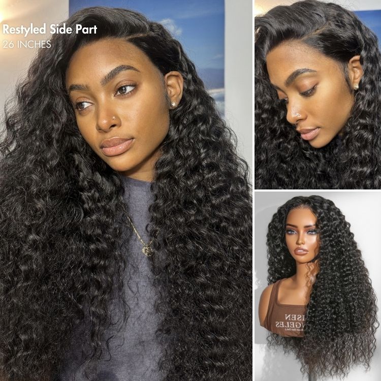 Glueless Curly T-Part Lace Human Hair Wig 250% Density | 10"-28"