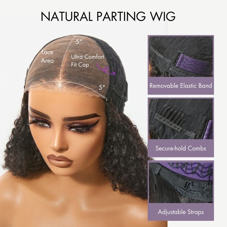 Glueless Water Wave T-Part Lace Human Hair Wig | 10"-28"