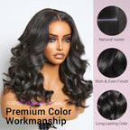 Glueless Loose Wave 5X5 Closure Human Hair Wig - Jet Black | 10"-28"